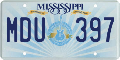 MS license plate MDU397