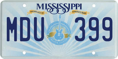 MS license plate MDU399