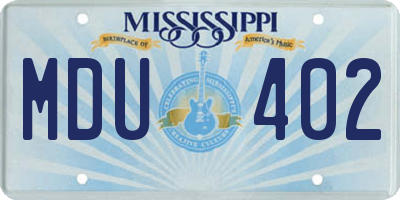 MS license plate MDU402