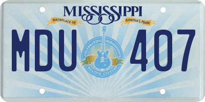 MS license plate MDU407