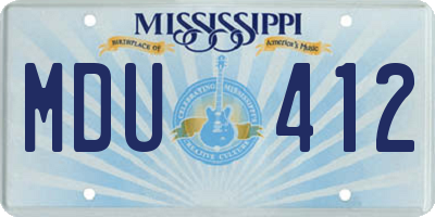 MS license plate MDU412