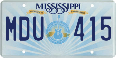 MS license plate MDU415