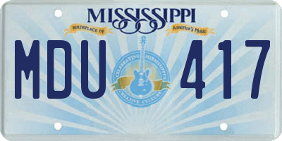 MS license plate MDU417