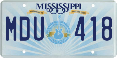 MS license plate MDU418