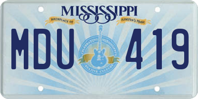 MS license plate MDU419