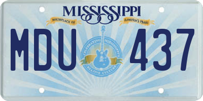 MS license plate MDU437