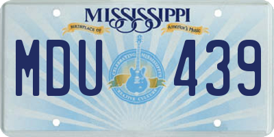 MS license plate MDU439