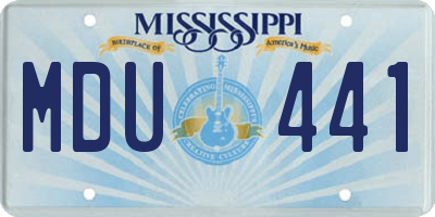 MS license plate MDU441