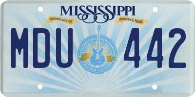 MS license plate MDU442