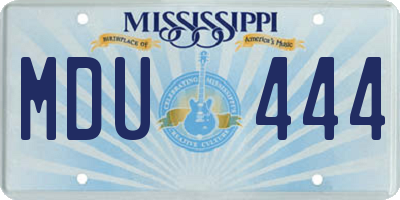 MS license plate MDU444