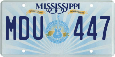 MS license plate MDU447