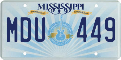 MS license plate MDU449