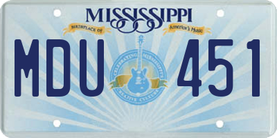MS license plate MDU451