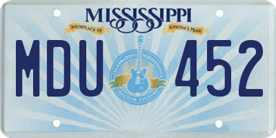 MS license plate MDU452