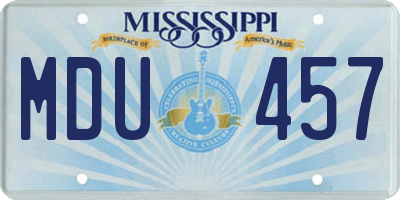 MS license plate MDU457