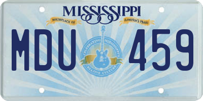 MS license plate MDU459
