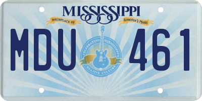 MS license plate MDU461