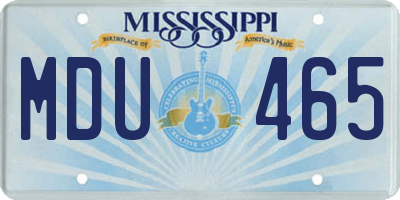 MS license plate MDU465