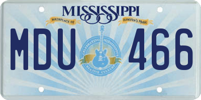 MS license plate MDU466