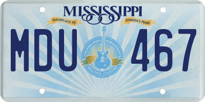 MS license plate MDU467