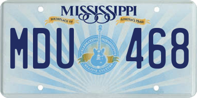 MS license plate MDU468