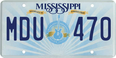 MS license plate MDU470