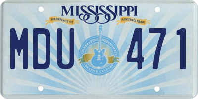 MS license plate MDU471