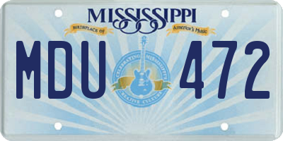 MS license plate MDU472