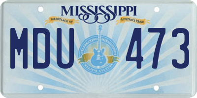 MS license plate MDU473