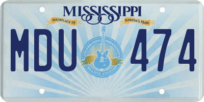 MS license plate MDU474