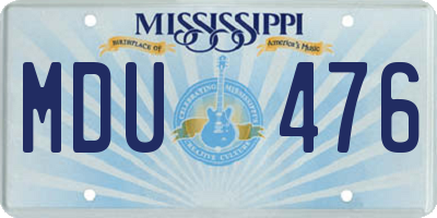 MS license plate MDU476
