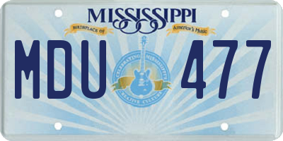 MS license plate MDU477