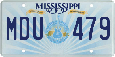 MS license plate MDU479