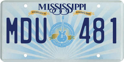 MS license plate MDU481