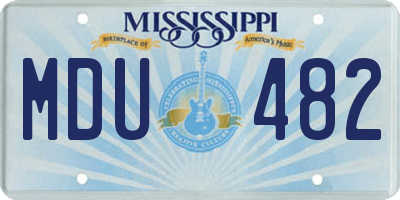 MS license plate MDU482