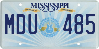 MS license plate MDU485