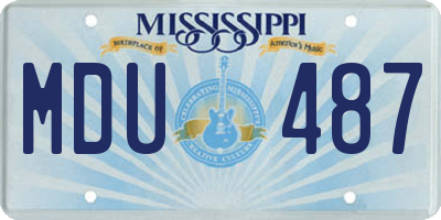 MS license plate MDU487