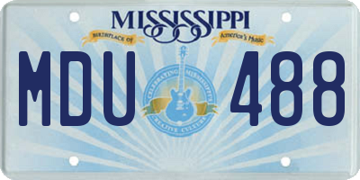 MS license plate MDU488