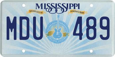 MS license plate MDU489