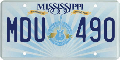 MS license plate MDU490