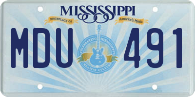 MS license plate MDU491