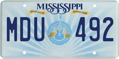 MS license plate MDU492