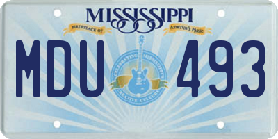 MS license plate MDU493