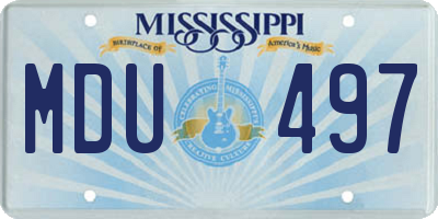 MS license plate MDU497