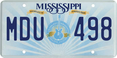 MS license plate MDU498
