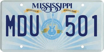 MS license plate MDU501