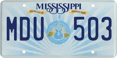 MS license plate MDU503