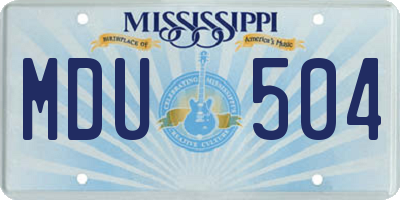 MS license plate MDU504