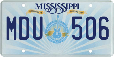MS license plate MDU506