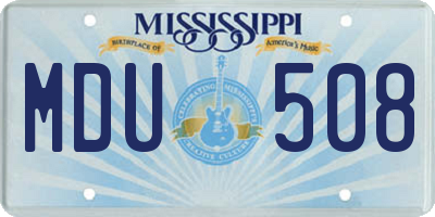MS license plate MDU508